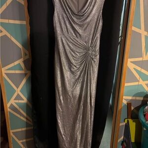 Elegant Silver Evening Gown